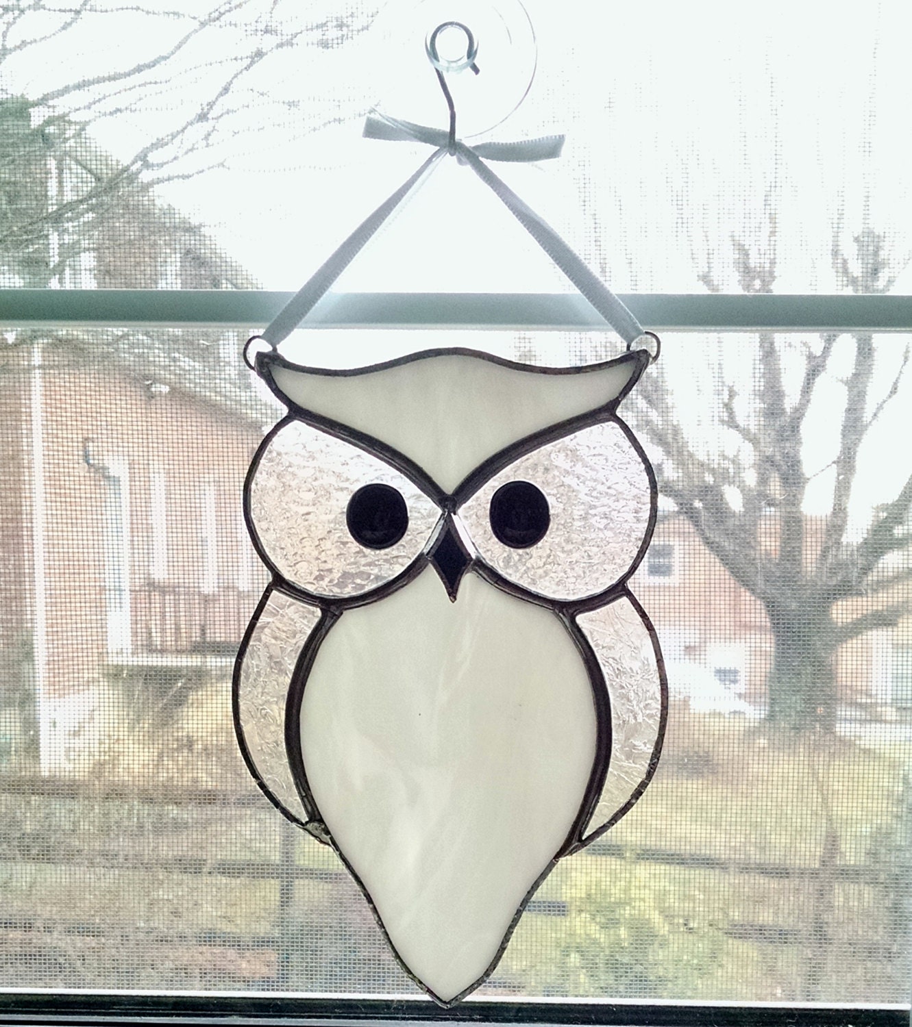 Stained Glass Owl Suncatcher Bird Snow Owl Owl Ornament