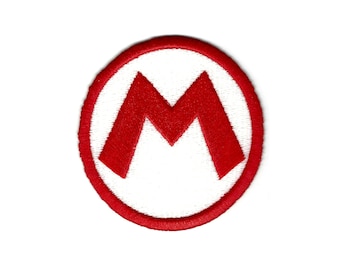 Super Mario Patch - Mario Hat M - Embroidered Video Game Iron on Patch