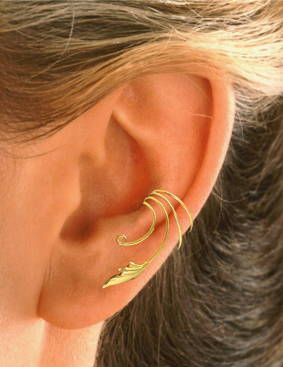 Delicate Leaf NonPierced Ear Cuff Ear Wraps a PAIR in