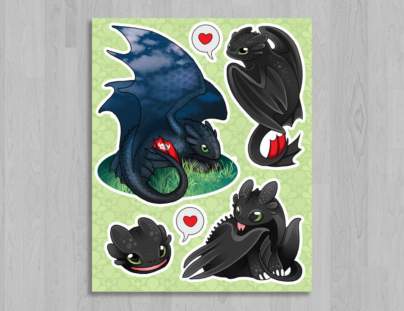 Toothless Sticker Sheet How to Train Your Dragon Nightfury