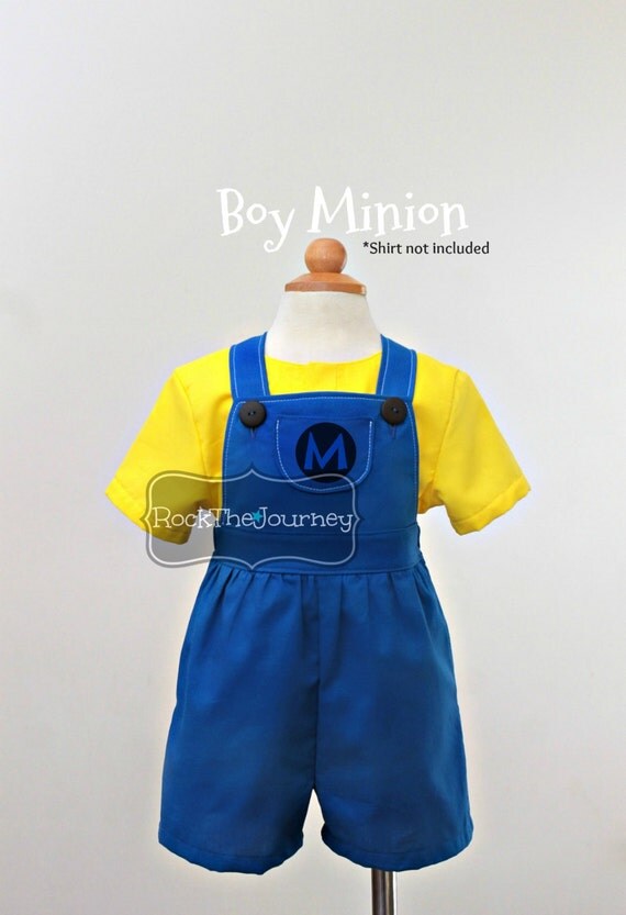 Boy Minion Romper Overalls Shortalls by RockTheJourney on Etsy