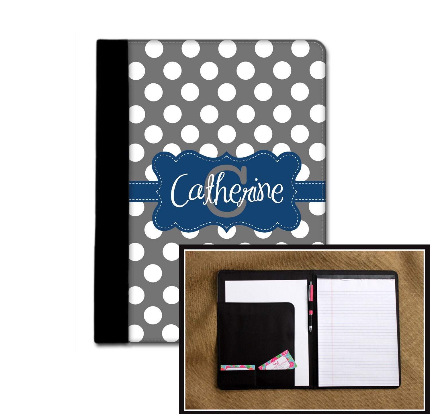 Notebook Notepad Portfolio Padfolio Monogrammed Personalized