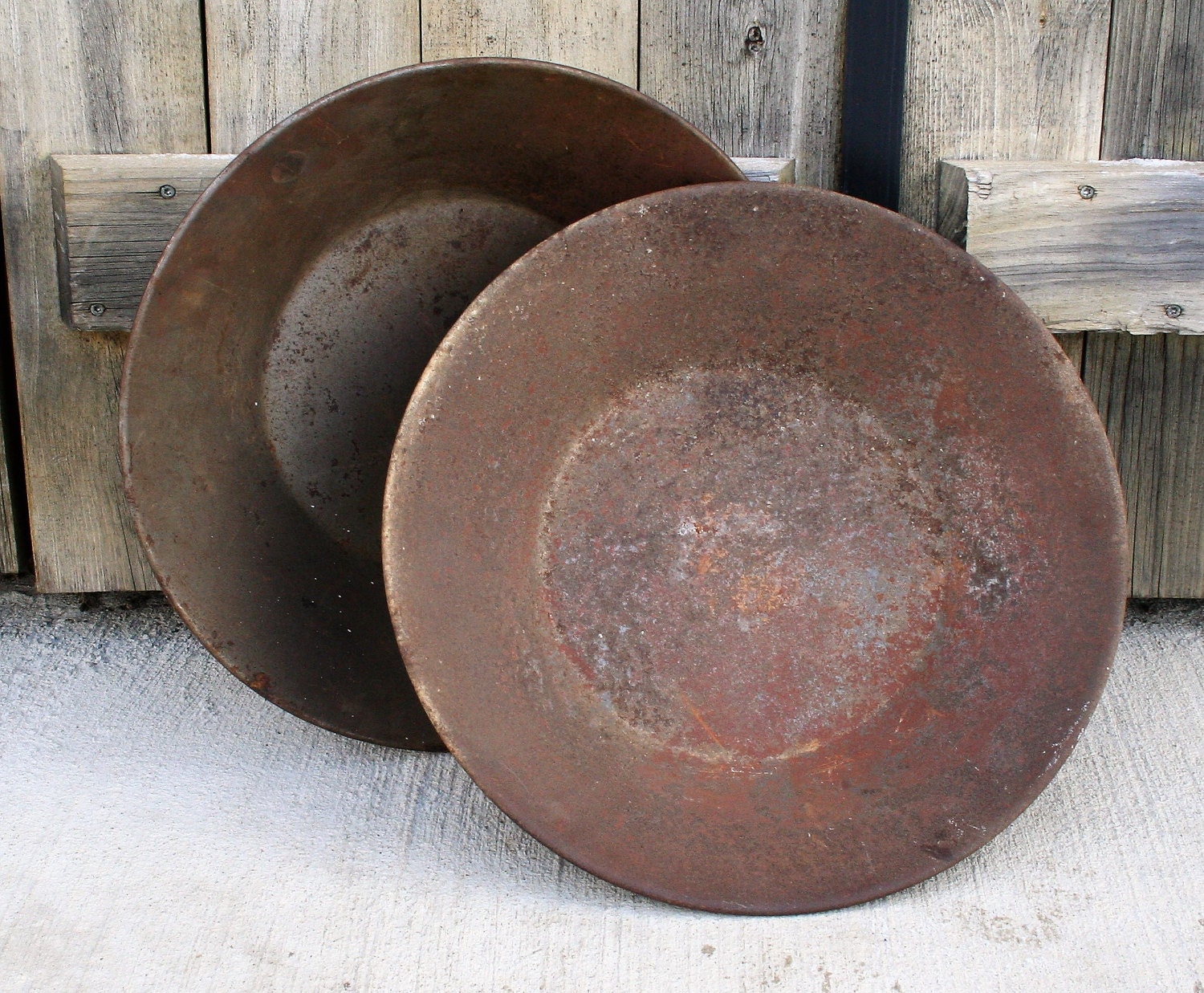 Antique Gold Mining Pans Set Of Two Gold Prospector Pans