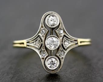 Antique Engagement Ring - Art Deco Diamond Engagement Ring - Art Deco Engagement Ring