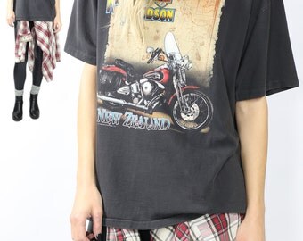 1991 Harley Davidson Tee / Vintage T-Shirt / 90s Grunge / New Zealand Motorcycle Tshirt / Made in the Australia