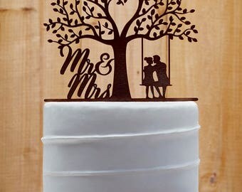 Customized Wedding Cake Topper, Personalized Cake Topper for Wedding, Custom Personalized Wedding Cake Topper, Mr and Mrs Cake Topper - 01
