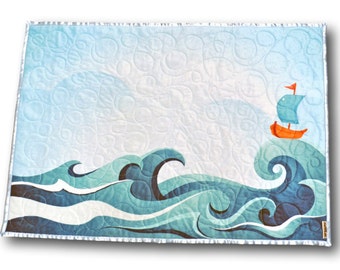 Baby Quilt, Baby blanket, Ocean Nursery, Boat Nursery, Sea Nursery, Beach Nursery, Ocean Baby quilt, Ocean baby blanket, Boats baby quilt