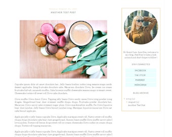 Premade Blogger Template - Simple Watercolor Floral Lavender Blog Design - Blog Theme - Blog Layout - Blogspot Template