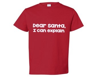 Funny Toddler Christmas Shirt - Red Santa Youth Tshirt