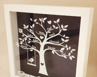 Personalised family tree keepsake frame/Family Tree/Personalised Tree/Family GIft/Mum Gift/Dad Gift/Grandma Gift/Keepsake