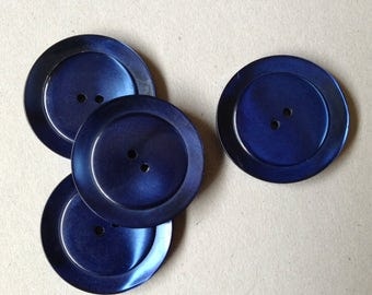 Vintage Blue Coat Buttons, Millinery Supplies, Large Vintage Coat Buttons