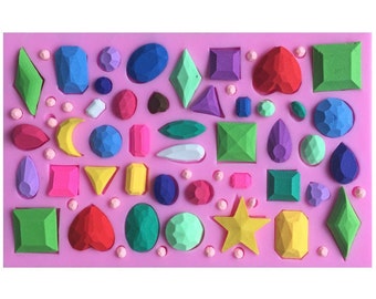 Diamond Gemstone Silicone Mold - Sugarcraft Fondant Chocolate Cake Decoration - Gem Jewel Stone Flexible Resin Mould - mc05