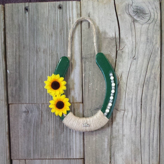 Horse Shoe Decor Horse Decor Sunflower by EECustomHorseShoes