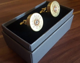 Recycled Shotgun Shell Cufflinks, wedding cufflinks, anniversary gift, steampunk cufflinks, bullet cufflinks, cyberpunk cufflinks