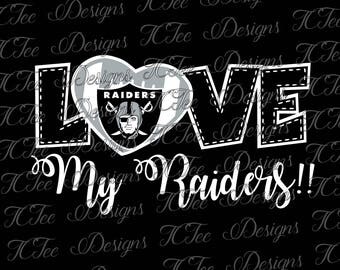 Love My Raiders - Oakland Raiders - Football SVG Design Download - Vector Cut File