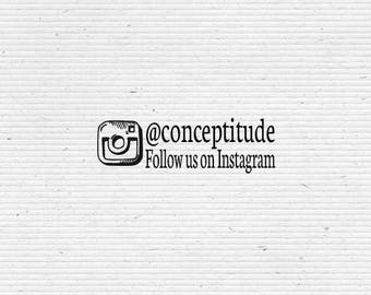 Personalized Social Media Stamp Instagram Facebook Twitter Pinterest BIZ006