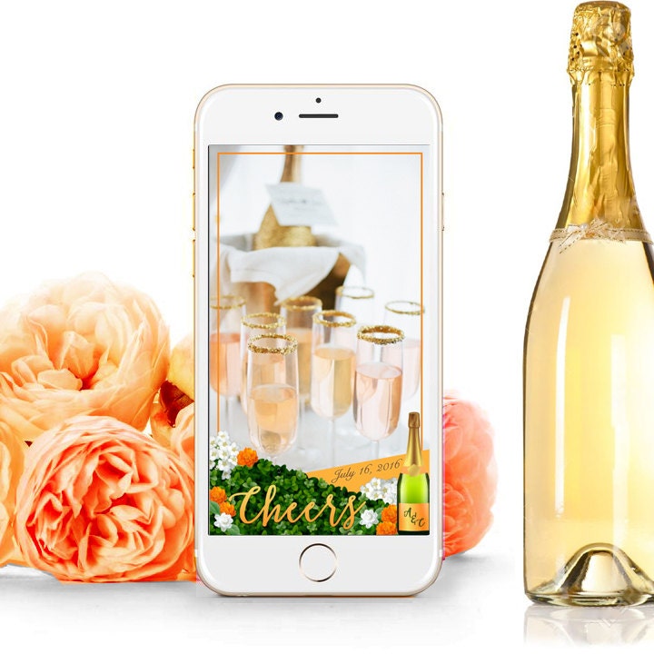 Cheers Snapchat Geofilter, Champagne, Wedding Snapchat Filter, Bubbly and Brunch, Best Wedding Snapchat Filter