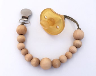 Wood Bead Pacifier Clip - Binky Clips - Pacifier Holder - Pacifier Holder for Boy - Pacifier Holder for Girl - Pacifier Chain - Twinkle Clip