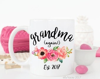 Grandma, again!Pregnancy announcement.Grandma mug.Coffee mug.Mimi.Meme.Coffee mug.Mothers day gift.mug.pregnancy.DISHWASHER + MICROWAVE safe