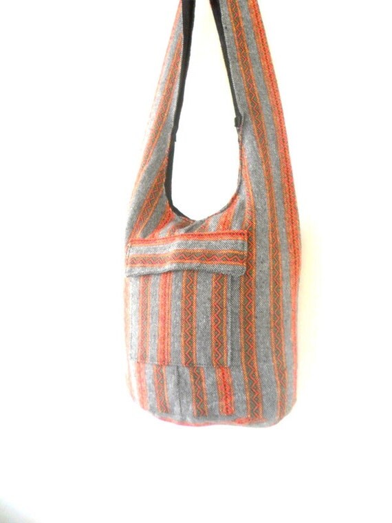 Woven Sling Bag Ethnic Boho Bag Hobo Bag Hippie Bag Cotton