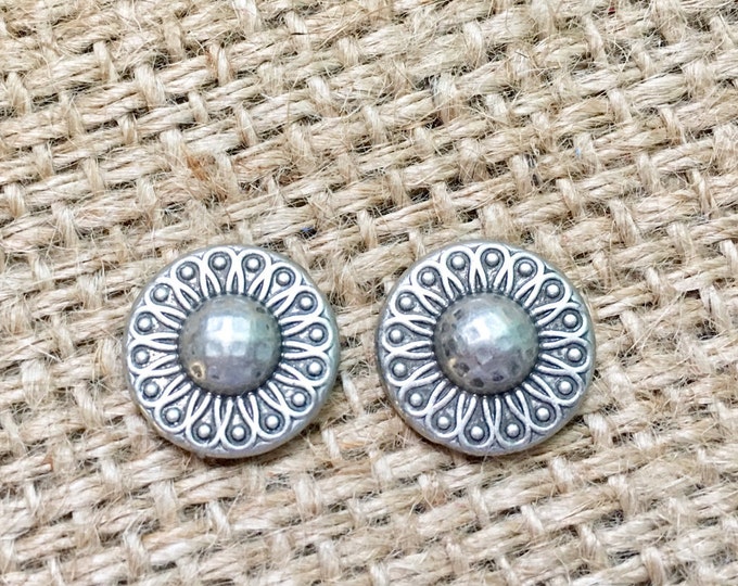 Concho Stud Earrings, Concho Earrings, Silver Concho Studs, Western Jewelry, Cowgirl Concho Studs, Western Concho Studs, Boho Concho Studs