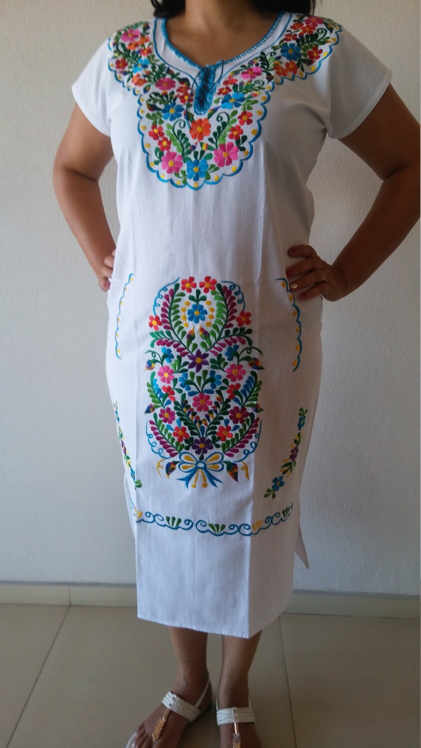 Embroidery Mexican Dress Mexican White dress Oaxacan