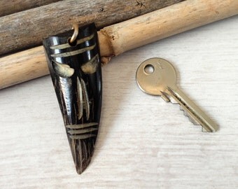 Mamuthones mask wooden keyring vintage