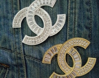 Chanel inspired lapel rhinestone pinbutton back pin pins shirt collar pins chanel pins tie tack pins