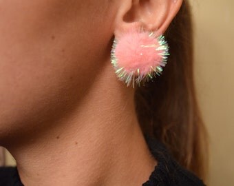 Pom Pom Earrings /pastel