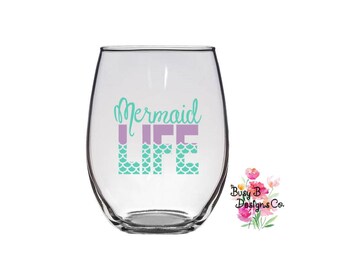 Mermaid wine glass | Etsy