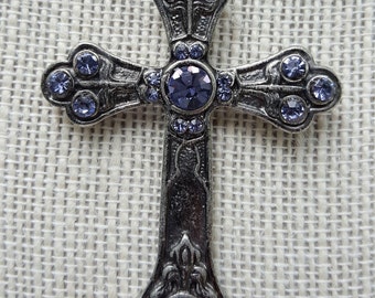 Silver and purple cross