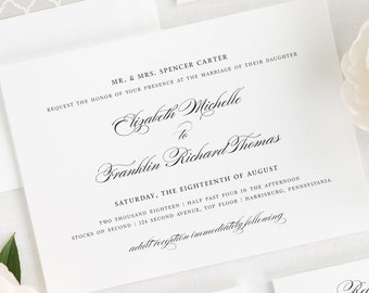 Simple Elegance Wedding Invitation Handmade Wedding