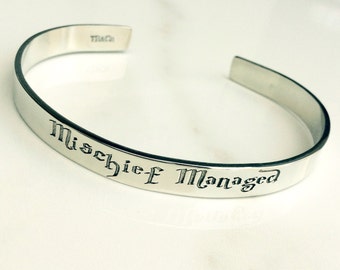 Mischief Managed Bracelet . Harry Potter Inspired Cuff Bracelet . Harry Potter Jewelry . Hogwarts Bracelet