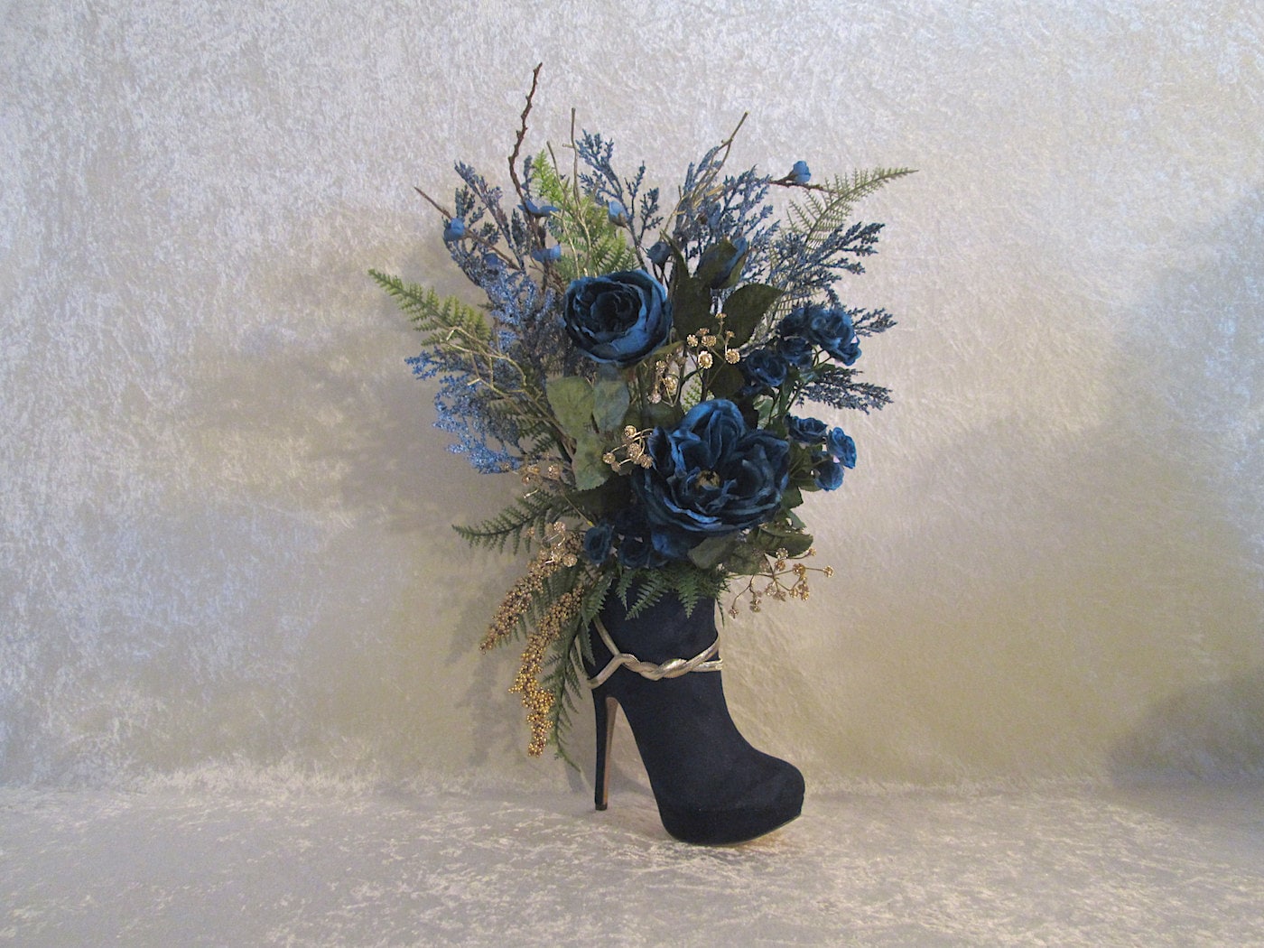 Silk Flower Arrangement in a High Heel Shoe Silk Floral