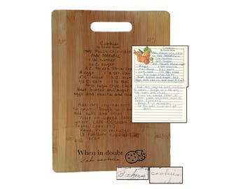 Custom Recipe Cutting Board- handwriting keepsake- mother's day- handwritten- handwriting gift- wood have said- would have said