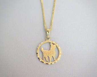 Gold Aries Necklace - Aries Necklace - Gold Aries Pendant - Gold Zodiac Necklace - Gold Zodiac Pendant - Aries Jewelry - Zodiac Jewelry