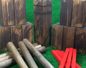 SALE: Rustic Kubb Outdoor Yard/Lawn Game - The Viking Game
