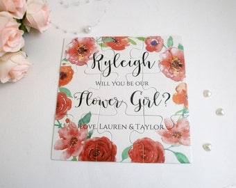 Will you be our Flower girl Proposal card Flower girl puzzle card Be my Bridesmaid invitation