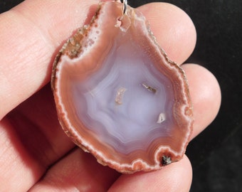 A Beautiful Deep Red Banded Agate Pendant or Necklace! 5.68
