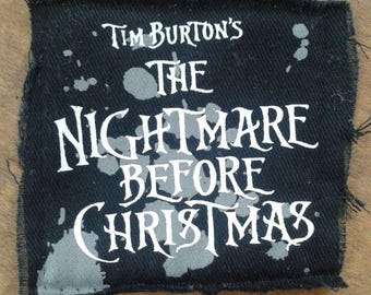 Nightmare Before Christmas Small Patch Destash Repurpose Tim Burton
