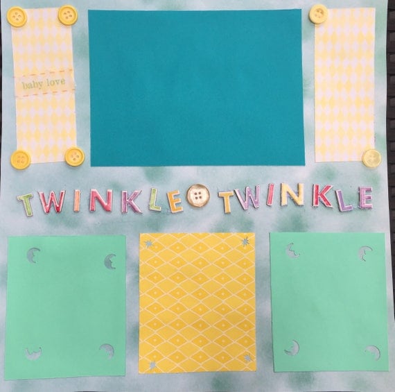 Scrapbooking: Twinkle,Twinkle, 12x12 Premade Scrapbook Page
