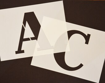 STENCIL LETTERS Alphabet Stencils BIG Letters or Numbers each 140mm High (5 1/2") separate stencils Monogram Stencils ideal for Sign Writing