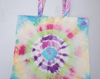 Rainbow Tie Dye Cotton Tote bag.