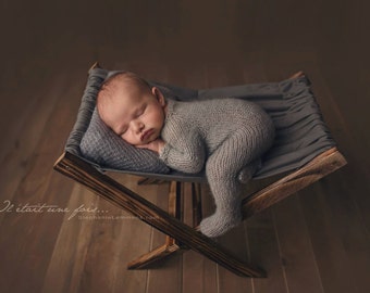 Newborn Knit Romper, Newborn Knit Overalls with Long Leg, Newborn Footed Romper, Photo Prop, Footed Sleeper, Mohair Outfit, Sleeper