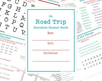 Activity Book for Travel, Printable Kids Quiet Travel Book, Travel Games Printable, Quiet Travel Toys for Kids, Travel Games for Car, Road