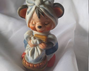 Vintage 1980s Laundry Mouse Figurine