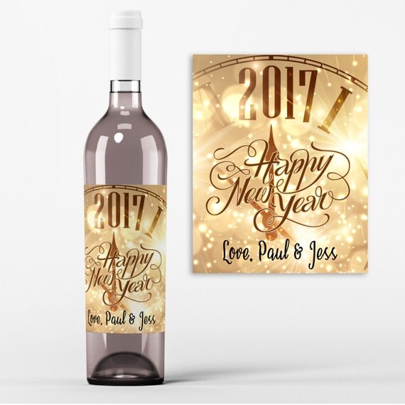 New Years Eve Wine Bottle Label 2017 New Year's Party