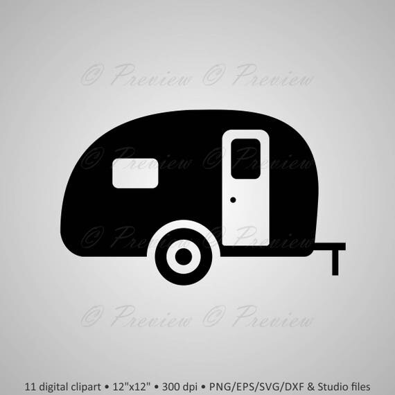 Download Buy 2 Get 1 Free Digital Clipart Camper Silhouettes summer