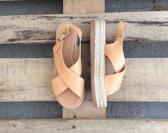 Espadrilles, Platform Sandals,Gladiator Sandals, Greek Sandals , Handmade Sandals, Beach sandals, Greek Leather Criss Cross Sandals, Wedges