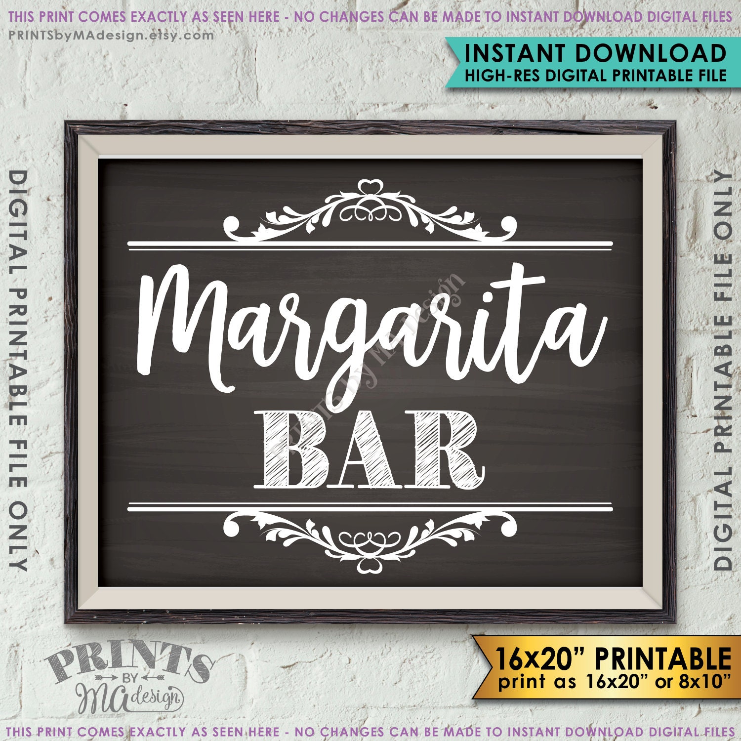 Margarita Bar Sign Shower Wedding Reception Celebration